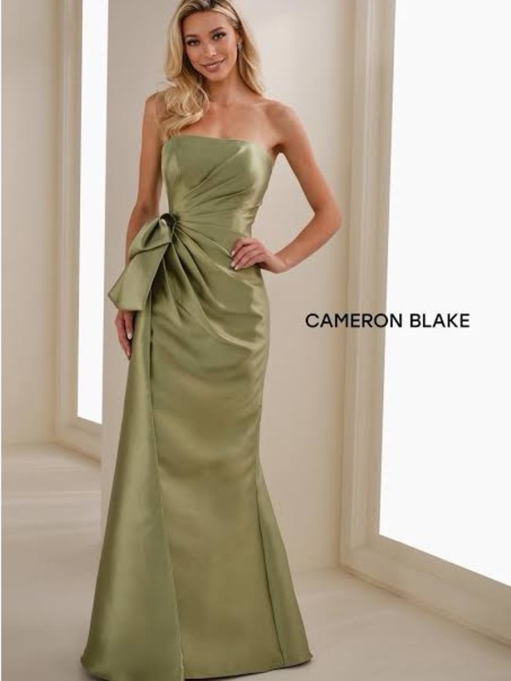 Green Cameron Blake by Mon Cheri Formal Gown (CB909), Size 8, Never Worn
